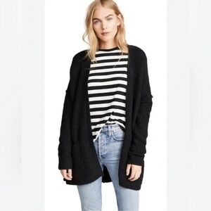 Free people Black Wool Mohair Blend
Chunky Open Cardigan M